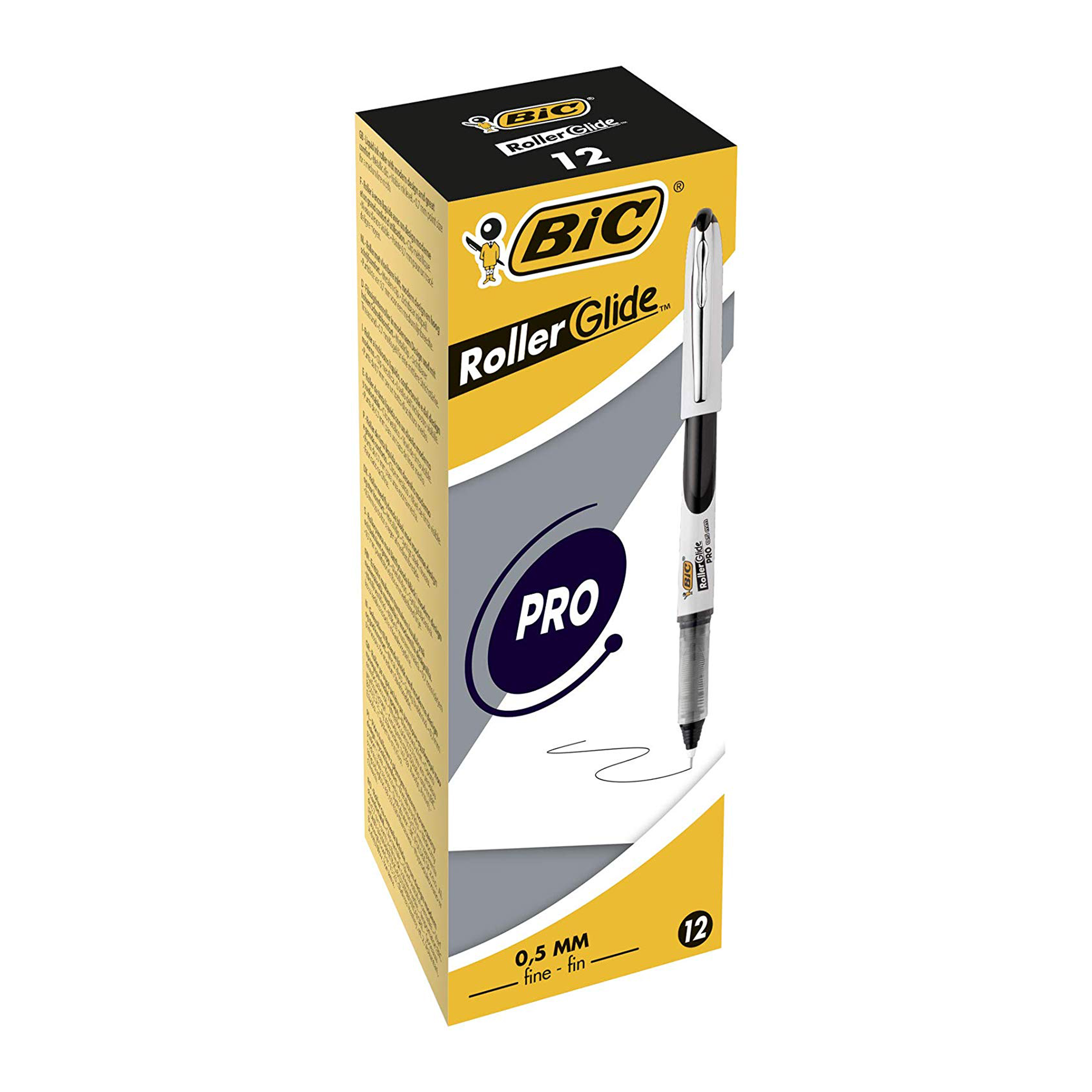 BiC 537r BLACK 0.5mm Needlepoint Tip Liquid Ink Roller Pen  Assorted Colours Parent 0.5mm  Box of 12 