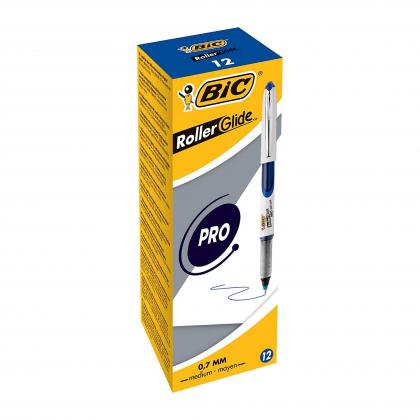 BiC 537r BLUE 0.5mm Needlepoint Tip Liquid Ink Roller Pen  Assorted Colours Parent 0.7mm  Box of 12 